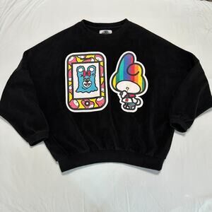 My Melody X Loveis Sanrio Womens Crewneck Sweatshirt One Size Black Anime Velour